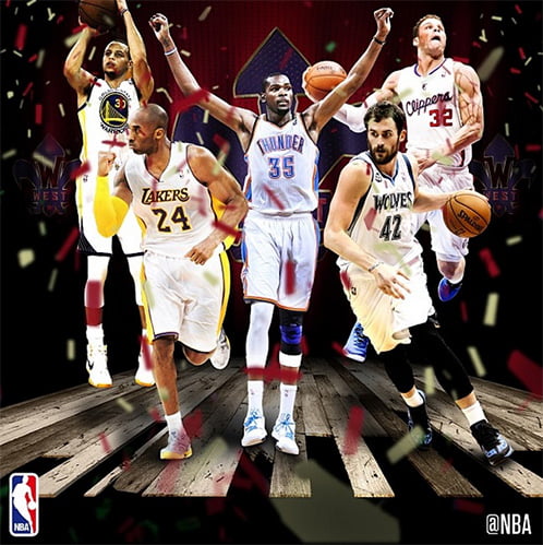 Estes foram os cinco jogadores com mais votos na conferência Oeste. Fonte: @NBA