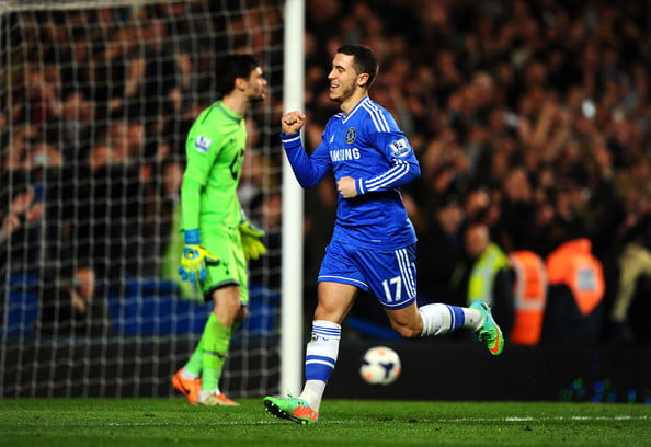 Hazard marcou o segundo golo do Chelsea frente ao Tottenham Fonte: zimbio.com