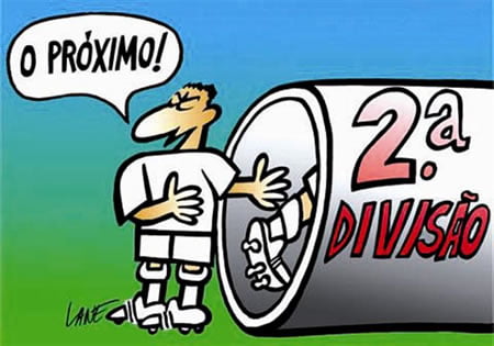 Cartoon alusivo às sucessivas quedas de divisão Fonte: fimdejogo.com.br