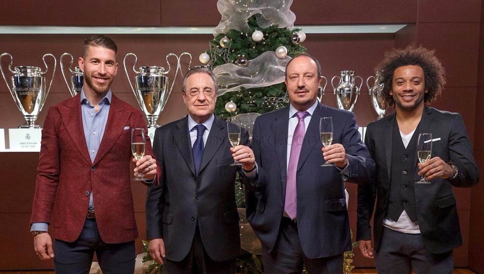 Sergio Ramos, Florentino, Benítez e Marcelo desejam um Feliz Natal Fonte: Real Madrid CF