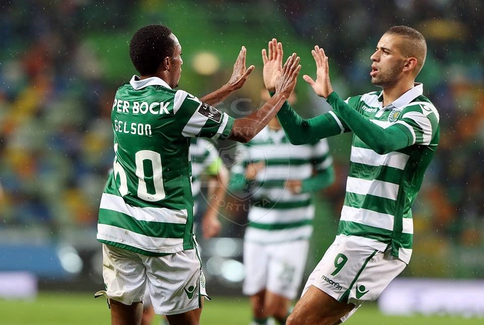 Desta vez foi o português que bisou. O argelino guardou os tiros para Braga Fonte: Sporting Clube de Portugal