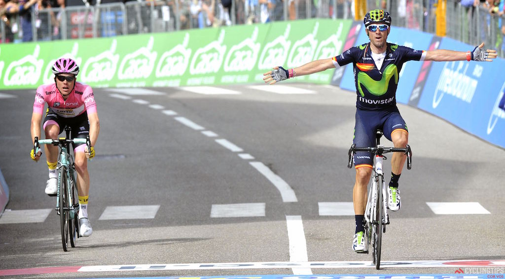 Primeira vitória para Valverde na sua primeira participação no Giro  Fonte: cyclingtips.com