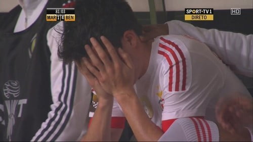 As lágrimas de Gaitán no seu último jogo pelo Benfica